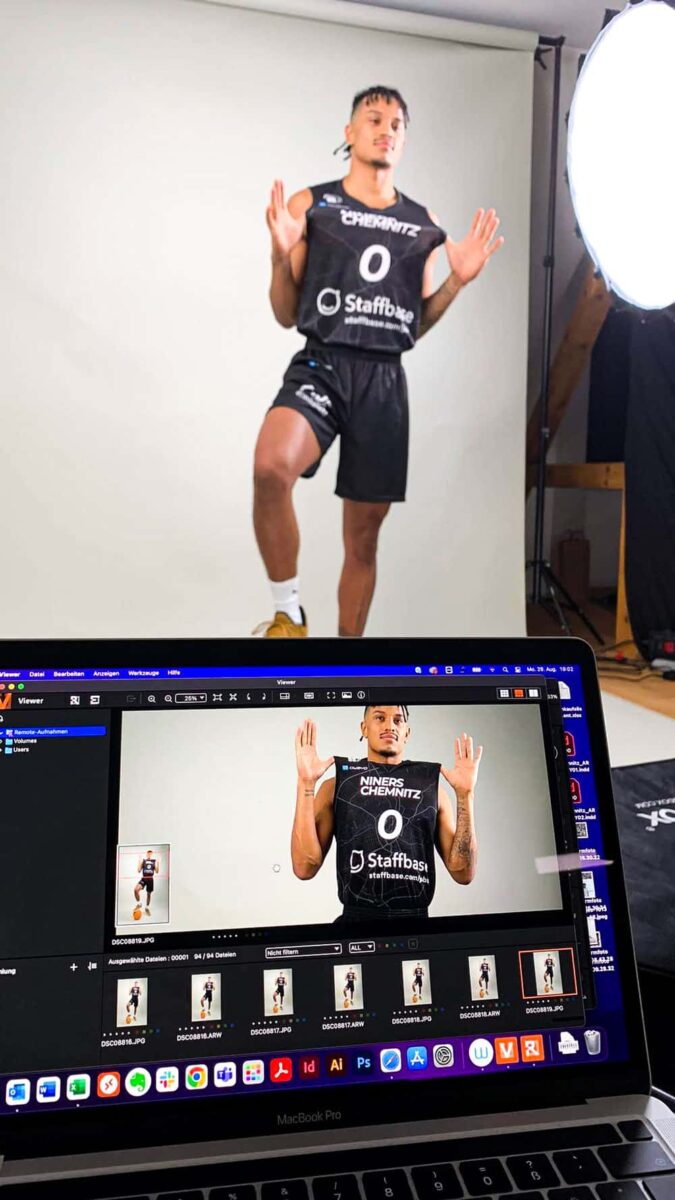 Niners Chemnitz Basketball Spieler Fotoshooting
